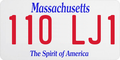MA license plate 110LJ1