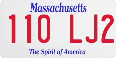 MA license plate 110LJ2