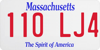 MA license plate 110LJ4