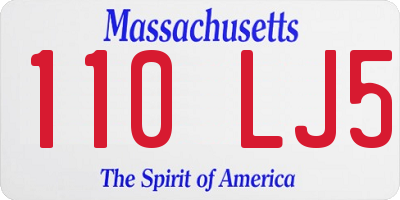 MA license plate 110LJ5