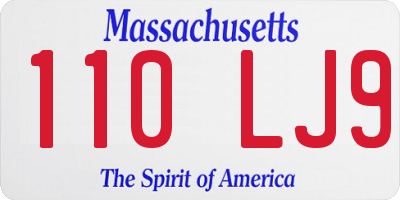 MA license plate 110LJ9