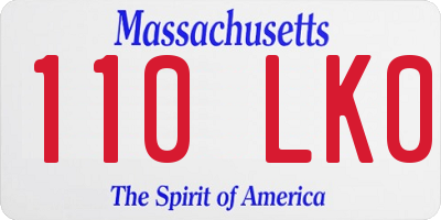 MA license plate 110LK0