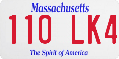 MA license plate 110LK4