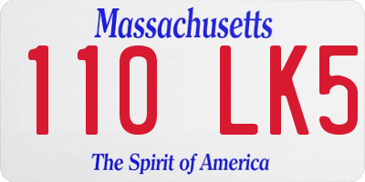 MA license plate 110LK5