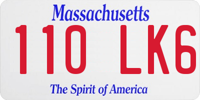MA license plate 110LK6