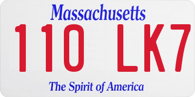 MA license plate 110LK7