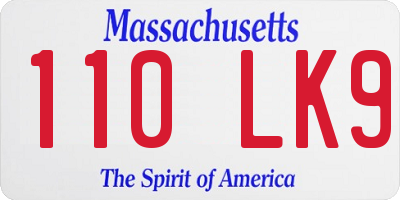 MA license plate 110LK9