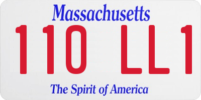 MA license plate 110LL1