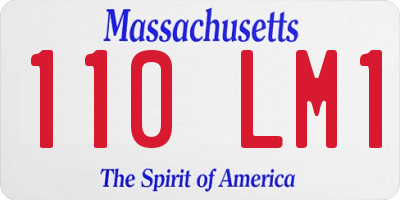 MA license plate 110LM1