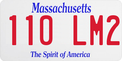 MA license plate 110LM2