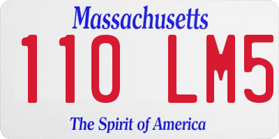MA license plate 110LM5