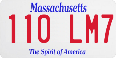 MA license plate 110LM7
