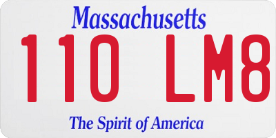 MA license plate 110LM8