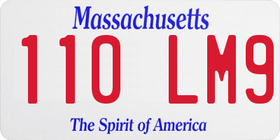 MA license plate 110LM9
