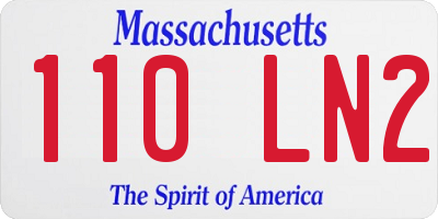 MA license plate 110LN2
