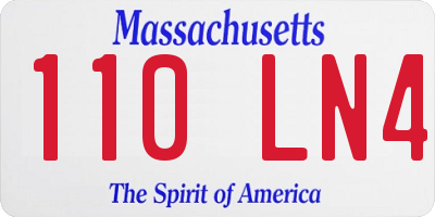 MA license plate 110LN4
