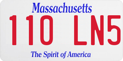 MA license plate 110LN5