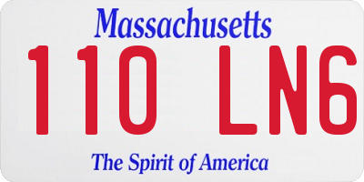 MA license plate 110LN6