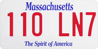 MA license plate 110LN7