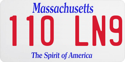 MA license plate 110LN9