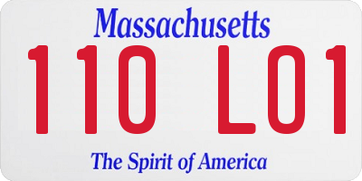 MA license plate 110LO1