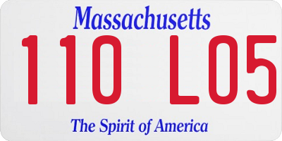 MA license plate 110LO5
