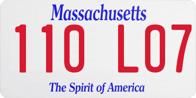 MA license plate 110LO7