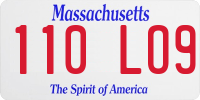 MA license plate 110LO9