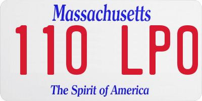 MA license plate 110LP0