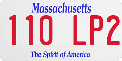 MA license plate 110LP2
