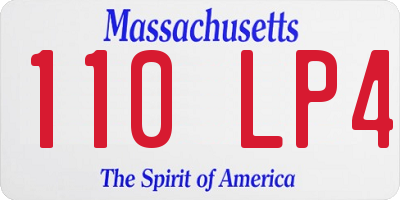 MA license plate 110LP4