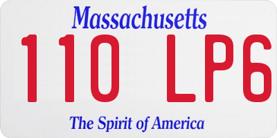 MA license plate 110LP6