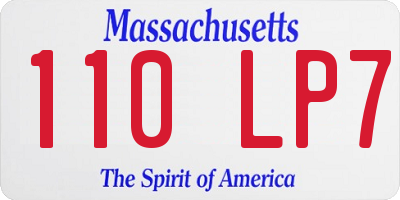 MA license plate 110LP7