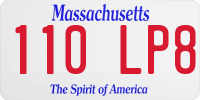 MA license plate 110LP8