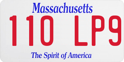 MA license plate 110LP9