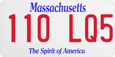 MA license plate 110LQ5