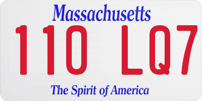 MA license plate 110LQ7