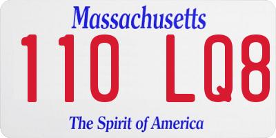 MA license plate 110LQ8