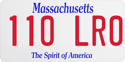 MA license plate 110LR0