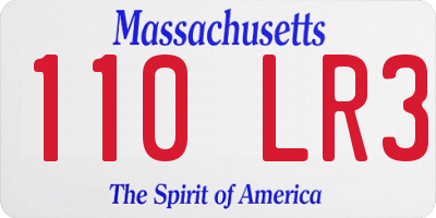 MA license plate 110LR3