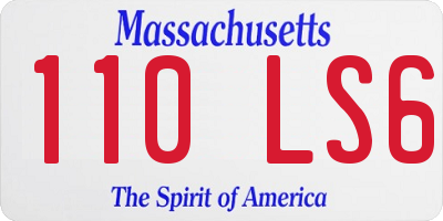MA license plate 110LS6