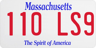 MA license plate 110LS9