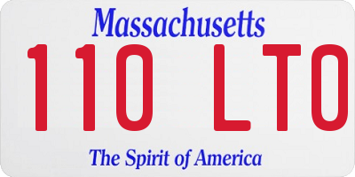 MA license plate 110LT0