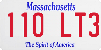 MA license plate 110LT3