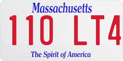 MA license plate 110LT4
