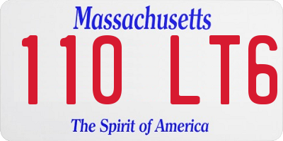 MA license plate 110LT6