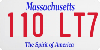MA license plate 110LT7