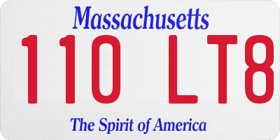 MA license plate 110LT8