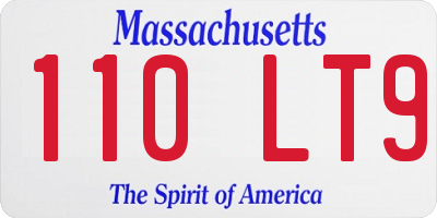 MA license plate 110LT9