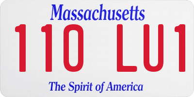 MA license plate 110LU1